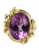Ring Vintage Stil Amethyst 14 Karat Gelbgold vrc100y